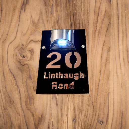 Door Sign With Solar Light Door Number Plaque