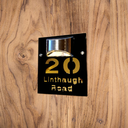 Door Sign With Solar Light Door Number Plaque