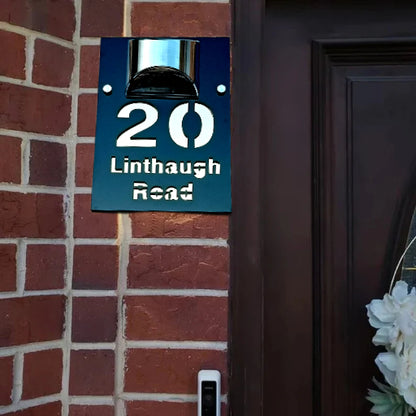 Door Sign With Solar Light Door Number Plaque