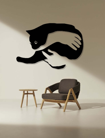 Hug The Cat Wooden Wall Art