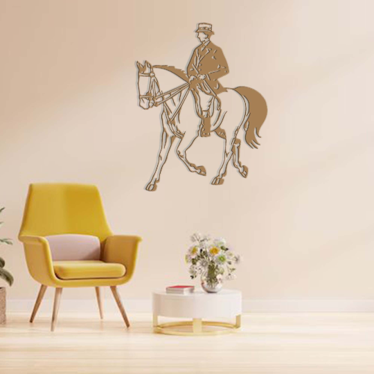 Horse Jockey Wooden Wall Art