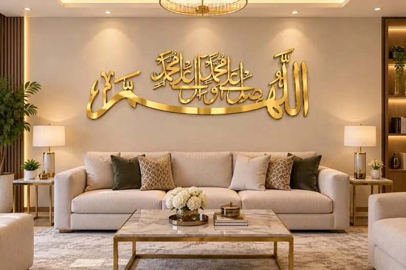 Allahumma Salli Ala Muhammad ﷺ Islamic Wall Art, Arabic Calligraphy, Muslim Home Decor, Wall Hanging